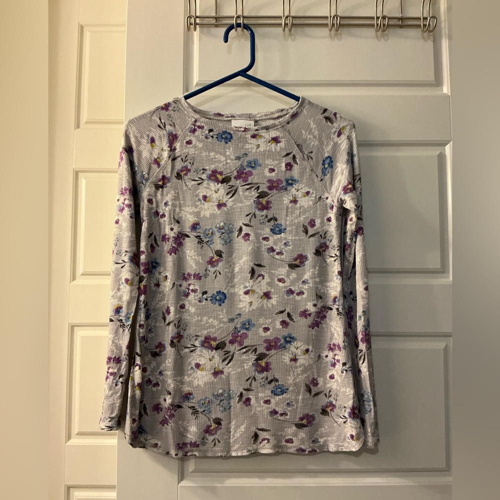 Flowered J Jill women’s long sleeve thermal tee